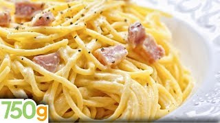 Recette des spaghetti carbonara  750g [upl. by Hesler]