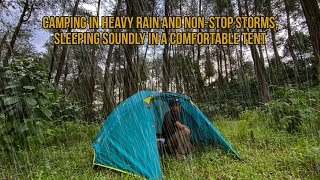 solo camping in heavy rain and nonstop storms sleeping soundly in a comfortable tent [upl. by Lim]