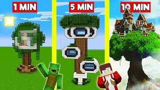 TREE HOUSE Build Battle In Minecraft  NOOB VS PRO CHALLENGE  Maizen Mizen Mazien Parody [upl. by Soluk]