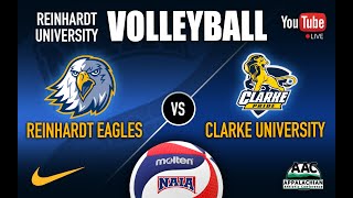 Reinhardt Mens Volleyball vs Clarke IA University 1262024 630 PM [upl. by Thomasina]