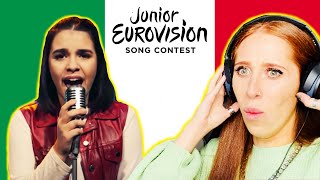 I REACTED TO ITALYS ENTRY FOR JUNIOR EUROVISION 2021  ELISABETTA LIZZA  SPEECHIO [upl. by Nauaj]