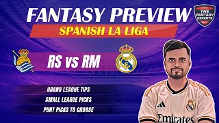 RS vs RM Dream11 Team  Real Sociedad vs Real Madrid Dream11 Team  Fantasy Tips and Prediction [upl. by Yclehc]