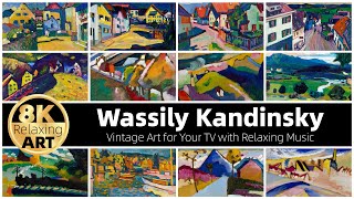 Vintage Art  Wassily Kandinsky  Half an Hour of Relaxing 8K HD Video with Calming Music [upl. by Brade]