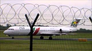 Portugalia Airlines Fokker 100 landing at Manchester Airport [upl. by Aisylla772]