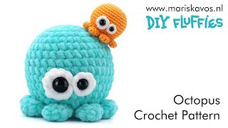 Free NO SEW Octopus crochet pattern tutorial for beginners  How to crochet an Amigurumi English [upl. by Eintroc314]