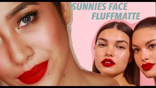 SUNNIES FACE FLUFFMATTE Swatches amp Review  Jessica Godinez [upl. by Anerbes]