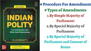 V44 Article 368 Simple amp Special Majority for amendment of Constitution Polity by M Laxmikanth [upl. by Alet786]