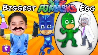 Giant PJ MASKS Surprise Egg With Hello Neighbor Visiting HobbyKids [upl. by Reivad]