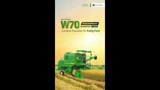 John Deere W70 Sychrosmart PowerPro Combine Harvester for Paddy Field [upl. by Stokes830]