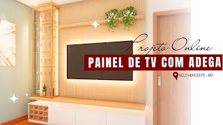 PAINEL DE TV COM CRISTALEIRA E ADEGA  Projeto Online por Juliana Parreira [upl. by Shina474]