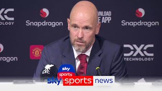 Erik ten Hag clashes with reporter in fiery exchange after Man Utds 30 defeat to Liverpool [upl. by Aiveneg921]