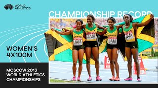 Womens 4x100m Final  World Athletics Championships Moscow 2013 [upl. by Kenaz]