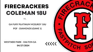 042724 GA Fury Premier  McElroy vs Firecrackers Coleman G1 [upl. by Koralle]