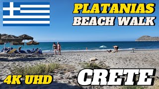 Discover Cretas Platanias Beach A Walking Tour in Greece  4KWALKTOURZ [upl. by Zillah]