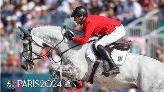 Germanys Christian Kukuk wins jumping individual final jumpoff  Paris Olympics  NBC Sports [upl. by Rohn]