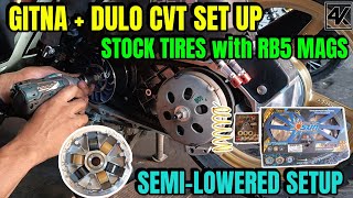 HONDA CLICK GITNA  DULO CVT SETUP USING SUN RACING PULLEY with 13x15 COMBI FLYBALL 1K  12K RPM [upl. by Dde]