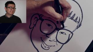 HOW TO DRAW A QUICK CARICATURE DEMO by ERIC MELTON [upl. by Vanni975]