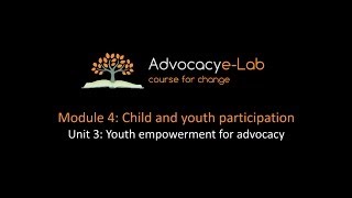 Unit 3 Youth empowerment for advocacy [upl. by Raynell]