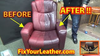 Leather Repair Video  Chair in MaroonB [upl. by Estey]