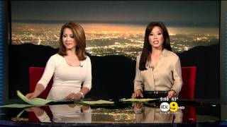 Leyna Nguyen 20110812 9PM KCAL9 HD Tight white top [upl. by Atiekan643]