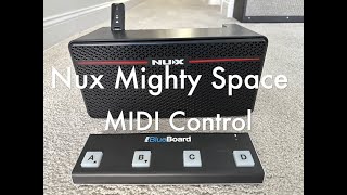 Nux Mighty Space MIDI Control Using iRig Bluebird [upl. by Harrad]