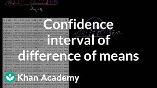 Confidence interval of difference of means  Probability and Statistics  Khan Academy [upl. by Coulombe363]