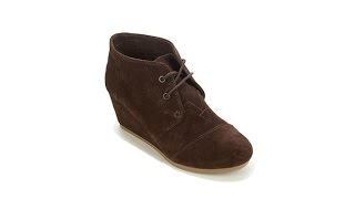 TOMS Desert Wedge Suede LaceUp Bootie [upl. by Sparhawk]