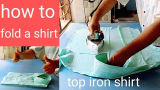 how to iron a shirtshirt iron kaise kareshirt ironing and foldingshirt folding style [upl. by Ettelrats361]