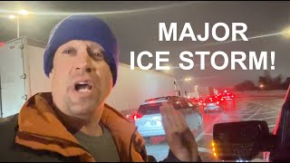 INSANE ICE STORM surprises motorists and causes traffic jam in Norman Oklahoma [upl. by Elissa]