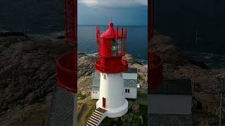 Farol de Lindesnes visto de uma vista aérea Vídeo de drone em 4k [upl. by Alius]