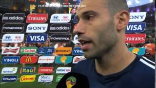 Mascherano El dolor es inmenso queríamos llevar la Copa Mundial Brasil 2014 [upl. by Dean]