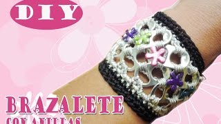 Tutorial BrazaletePulsera con anillas [upl. by Elison639]