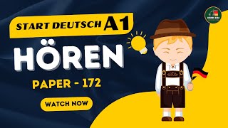 Start Deutsch A1 Exam 2024 Test  Paper  172  Hören mit Lösungen  GermanAdda [upl. by Gnilhsa]