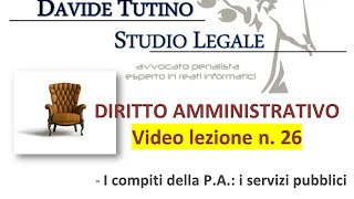 Diritto Amministrativo Video lezione n26  I compiti della PA i servizi pubblici [upl. by Koy679]