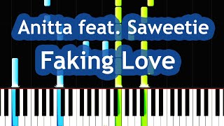 Anitta  Faking Love feat Saweetie Piano Tutorial [upl. by Giliane]