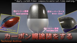 【塗装術】カーボン調塗装をする Apply carbon fiber composite materiallike coating【Imaginary Dock】 [upl. by Melissa]