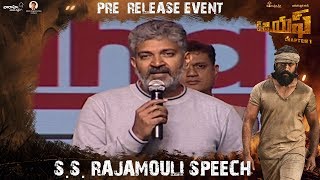 SS Rajamouli Speech  KGF Telugu Pre Release Event  Yash  Srinidhi Shetty  Prashanth Neel [upl. by Nageam]