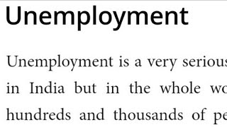 Essay on Unemployment in english  बेरोजगारी पर निबंध [upl. by Yelroc]