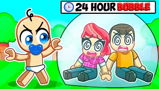 Baby Locks PARENTS in 24 HOUR BUBBLE in Roblox [upl. by Akiret165]