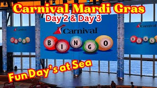 Carnival Mardi GrasFun Day at SeaSea Day 2 and 38 Day Southern CaribbeanAugust 2024 [upl. by Rhynd]