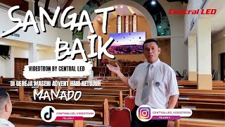 SANGAT BAIK HASIL PEMASANGAN VIDEOTRON INDOOR DI GEREJA ADVENT HARI KETUJUH MANADO videotron [upl. by Llewol]