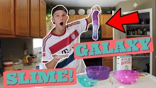 MAKING GALAXY SLIME With Glitter [upl. by Eellek]