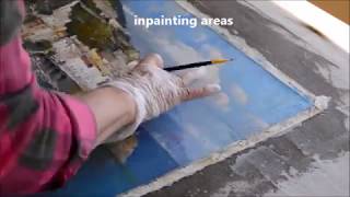 OIL PAINTING REPAIR OF CRACKS 2018 [upl. by Amalburga]