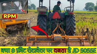 55HP के ट्रेक्टर पर चला दिया 8 Feet Rotavator rotavator johndeere [upl. by Yreffeg]