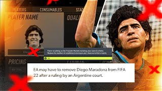 Diego Maradona to be removed from FIFA 22 Ultimate Team [upl. by Ribaj]