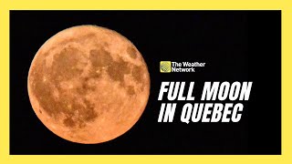 July’s Full Moon Known as Buck or Thunder Moon Shines Over Quebec [upl. by Mcdougall]