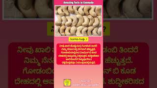 ಗೋಡಂಬಿ amazingfactsinkannada facts food foodfacts healthyfood healthyeating [upl. by Belier524]