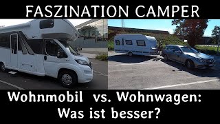 Wohnmobil gegen Wohnwagen Was ist besser Vor  und Nachteile [upl. by Notla]