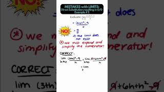 Common Mistakes with Limits  Limits Resulting in 00 with Direct Substitution Example 2 shorts [upl. by Hearn]