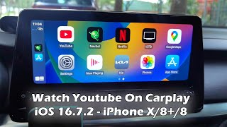 How To Watch Youtube On Carplay iOS 1672  iPhone X88 [upl. by Ikila297]